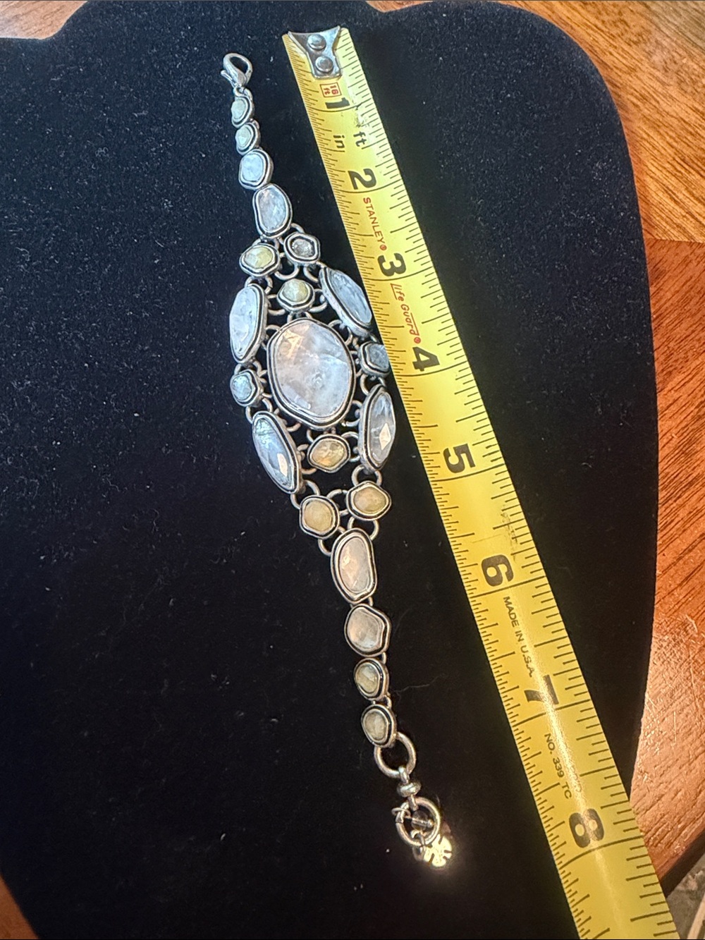 Lucky brand Silver-Tone Multi-Stone Bracelet in White and Cream